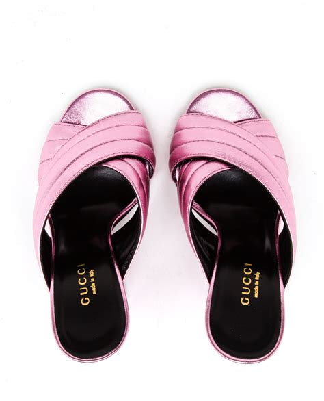 gucci metallic mules pink|gucci mules street style.